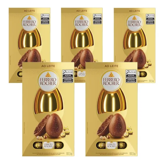 Kit 10 Ovos Páscoa Ferrero Rocher Ao Leite 137,5g -chocolate